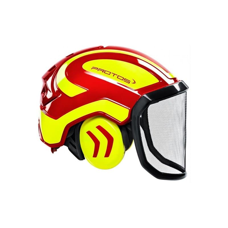 Protos 204002-10-12 Forest Casque de sécurité, Jaune/rouge, Taille unique