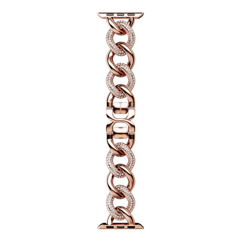 Swarovski Bracelet chaîne scintillant, pour Apple Watché 40 mm et 41 mm, ton doré rose, finition ton doré rose