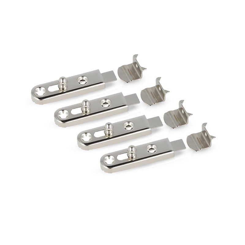 Gedotec Verrou meuble acier Fermeture Porte | BALL | 50 x 13.5 mm - Receveur 9 mm | 4 Pièces | Finition Nickelée | Loquet de Ser