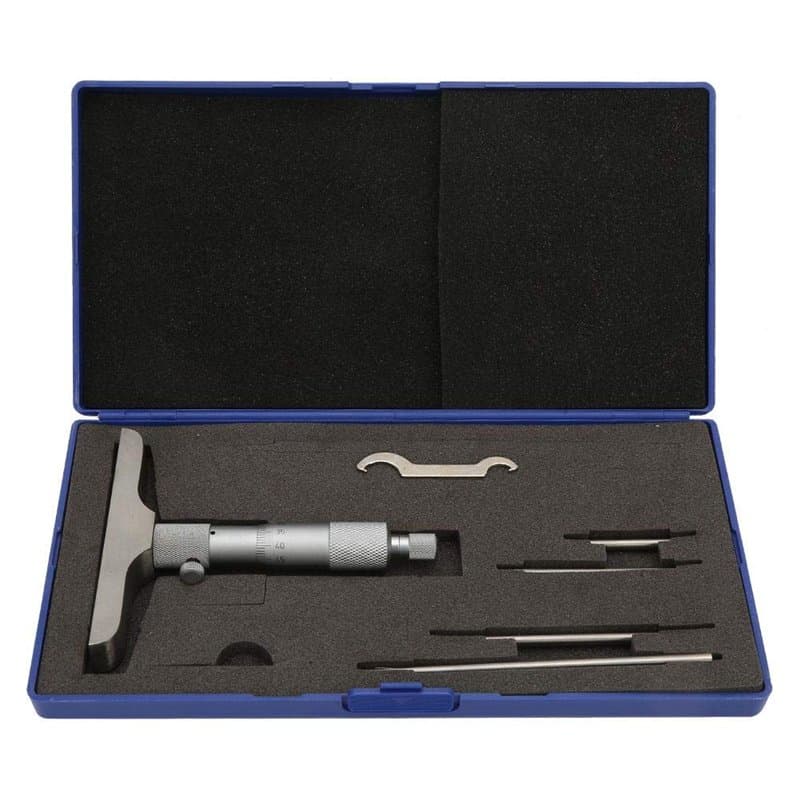 Kuuleyn Jauge de micromètre de Profondeur, 0.01mm Haute précision tête Ronde Profondeur micromètre jauge jauge Outil de Mesure +