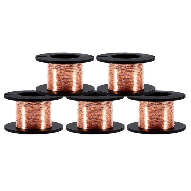 5 Rouleaux 15M Fil Émaillé, 0.1mm * 15M Fil de Cuivre Émaillé Aimant Enroulement Fil Téléphone Ordinateur Portable Carte Mère Câ