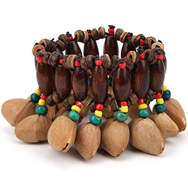 Bracelet de Tambour Africain Belle généreuse Noix Faite à la Main Shell Bracelet Handbell Instrument de Percussion