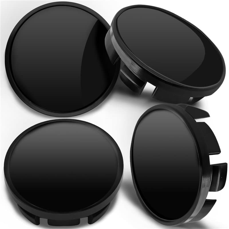 Biomar Labs 4 x 65mm Noir Cache-Moyeu Capuchons de Centre Enjoliveurs de Roué Voiture Cache Moyeux Jante Cache-Moyeux Compatible