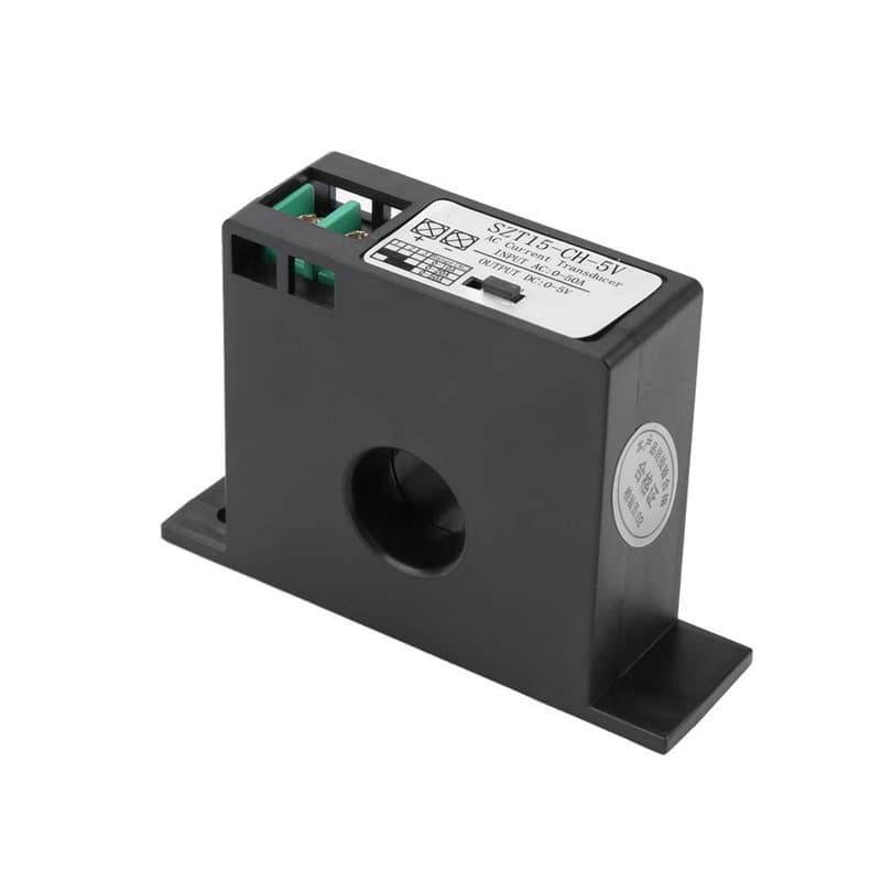 Jeanoko Capteur de Courant Transducteur de Courant AC Transmetteur Inducteur Mutuel de Courant AC 0-50A à DC 0-5V SZT15-CH-5V Tr