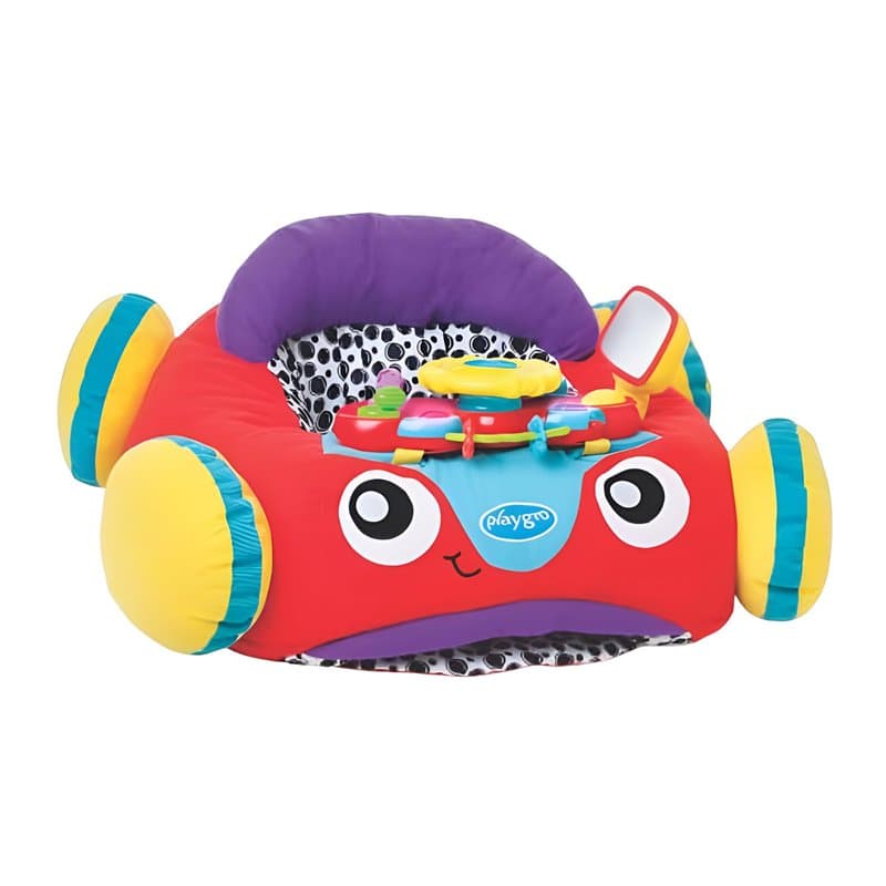 Playgro Voiture en Peluche avec Volant, Musique et Effets Lumineux, À partir de 6 mois, Music and Lights Comfy Car, Multicolore,