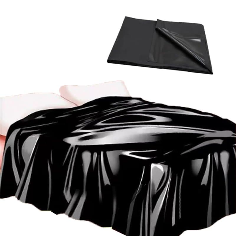 Couvre-lit imperméable en PVC, Protection du Drap Contre l'eau Qui mouille Le Matelas, Pliable, Noir
