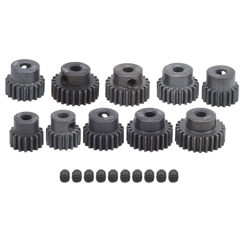Engrenage de Moteur RC, 10 pièces/Ensemble 16 T-25 T 7075 48 P pignon d'engrenage de Moteur en Acier Accessoire RC adapté aux Mo