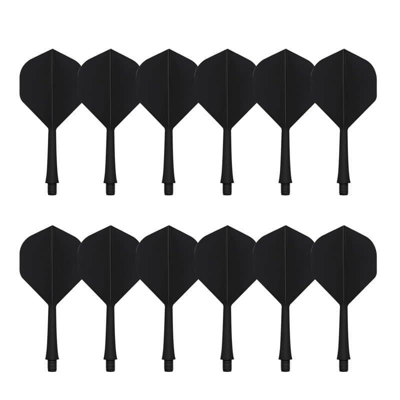 HUTRADE Lot de 12 ailettes de fléchettes avec tiges, robustes, 75 mm, en plastique, accessoires de fléchettes standard pour fléc