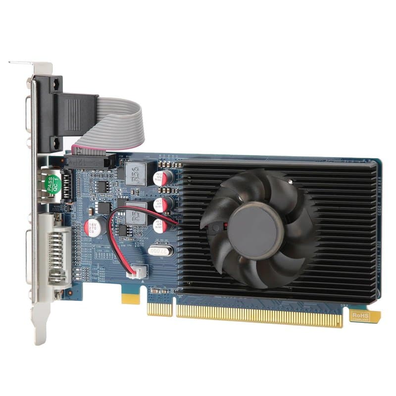 Carte Graphique PCI Express 3.0 DDR3 64 Bits pour Ordinateurs de Bureau, Carte vidéo HD6450 2G avec Puce pour pour Ordinateurs,