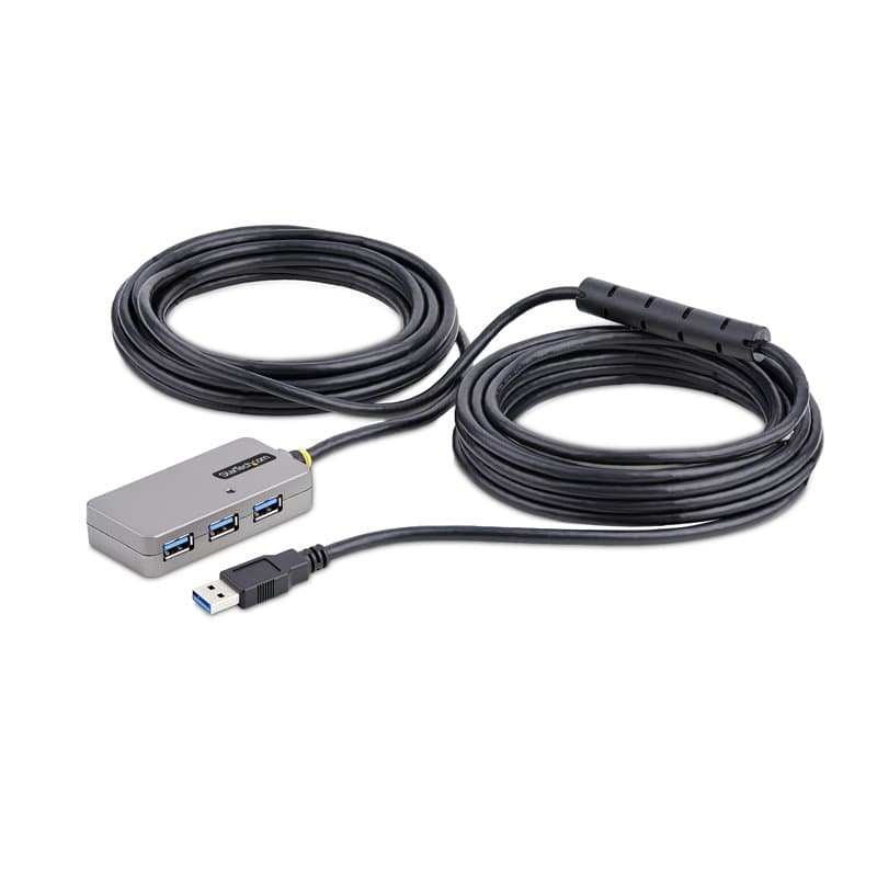 StarTech.com Hub USB-A à 4 Ports - Câble d'Extension USB 3.0 de 10m - Prolongateur USB Actif/Alimenté par Bus, Alimentation Opti