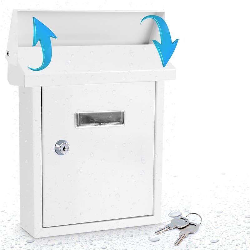 Serenelife Boîte aux lettres en acier galvanisé résistant aux intempéries avec rabat en métal pour lettres, journaux, tirelires,