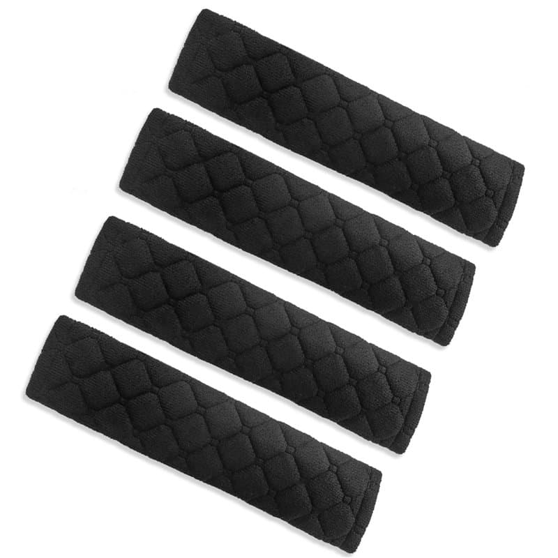 Hevysuo 4 Pièces Coussinets de Ceinture de Sécurité de Voiture,Peluche Housses de Sangle Dépaule de sac à dos,Coussinets de Conf