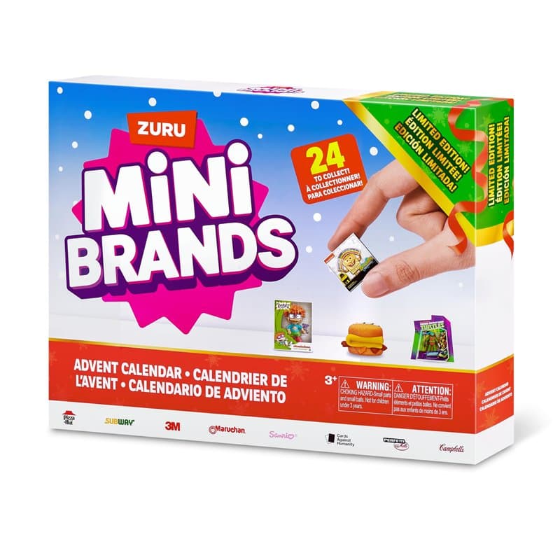 Mini Brands Calendrier de l'Avent en édition limitée Retro Grocery, Foodie, and Toy Calendrier de l'Avent de 24 Jours, Miniature