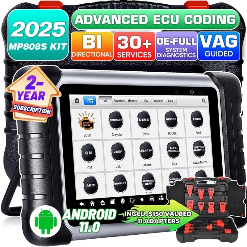 Autel MaxiPRO MP808S KIT: 2023 Codage ECU Avancé, Bidirectionnel Complet, 150€ Adaptateurs 11PCS, SUPÉRIEUR de MP808K DS808K, Id