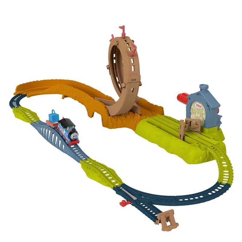 Thomas & Friends Fisher-Price Thomas et ses Amis, Coffret de train motorisé, Locomotive et Circuit de Piste de 4 mètres, à colle