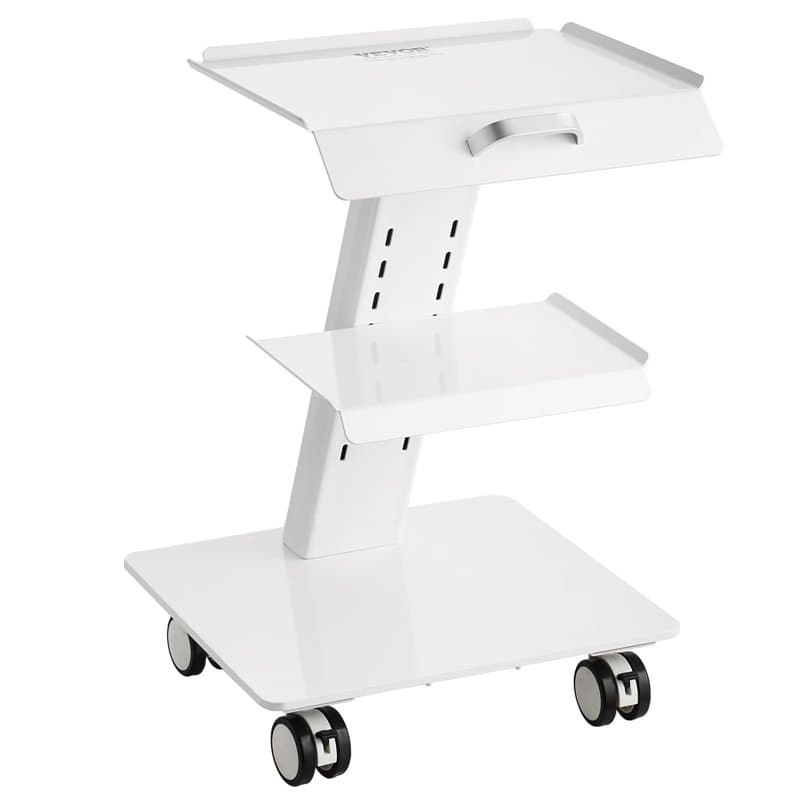 VEVOR Chariot de Laboratoire en Acier, Chariot Médical à 3 Couches, Chariot de Service Grande Capacité de Charge 100 kg avec Rou