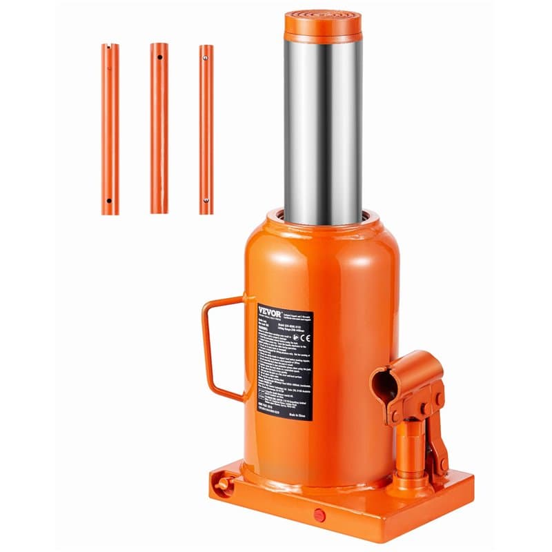 VEVOR Cric bouteille hydraulique 50 t, cric bouteille soudé avec longue poignée en 3 sections, gamme de levage 280-440 mm, pour