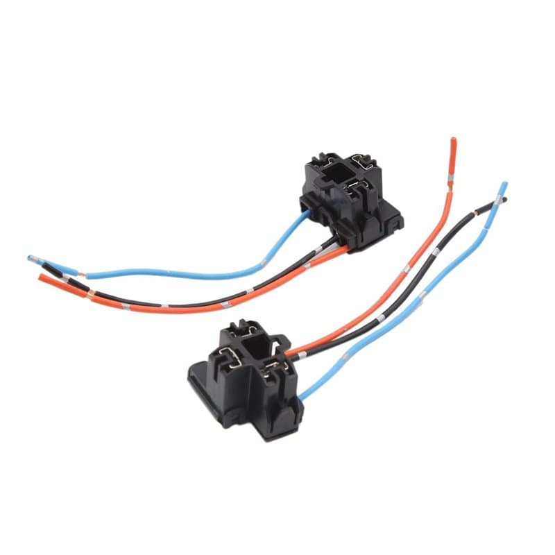 sourcing map 2pcs 3 Terminaux plastique Prise phare H4 Voiture Ampoule Brouillard douille faisceau câblage