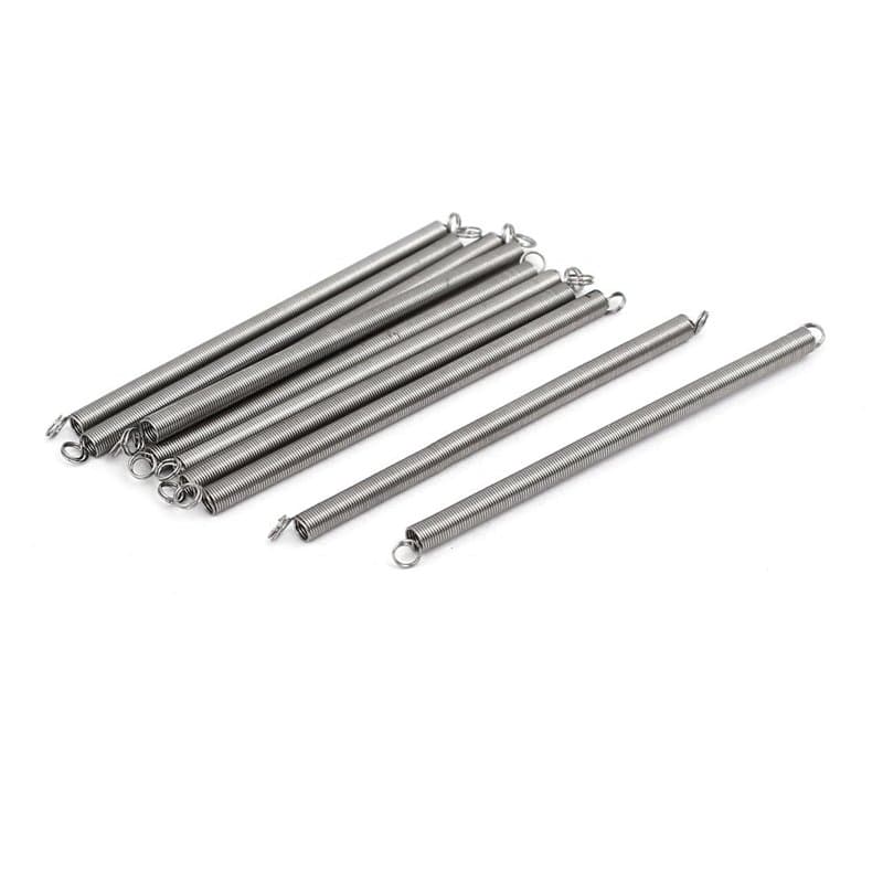 sourcing map Ressort de Traction Ressort de Tension Ressorts d'Extension 0.3mmx3mmx60mm 304 Inoxydable Acier Argenté 10pcs