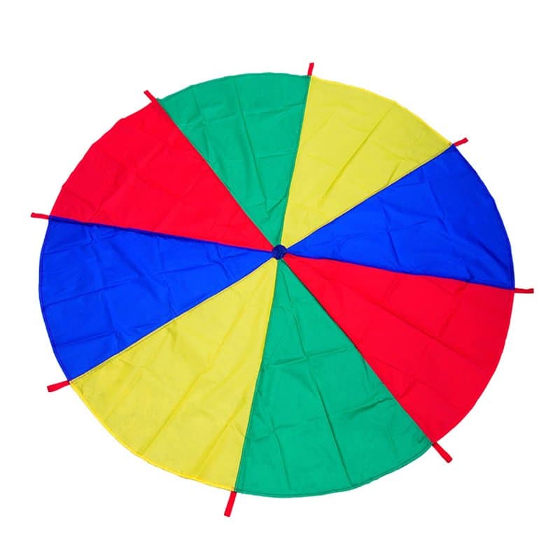 LEADSTAR Parachute de Jeu pour Enfants,2 Mètres Mini Arc-en-Ciel Jouet Parachute pour Jeux Extérieur Activité avec 8 Poignées