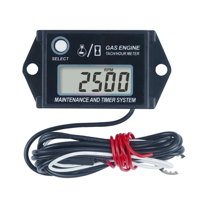 Runleader Tachymètre de Compteur horaire numérique, Rappel d'entretien, Rappel de régime Maximal, Utilisation pour Tondeuse à Ga