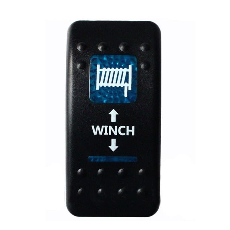 E Support™ Interrupteur à Bascule Commutateur 7 Broches Momentané Lampe Lumière LED Bleu 12V pour Voiture Bateau Winch in Out