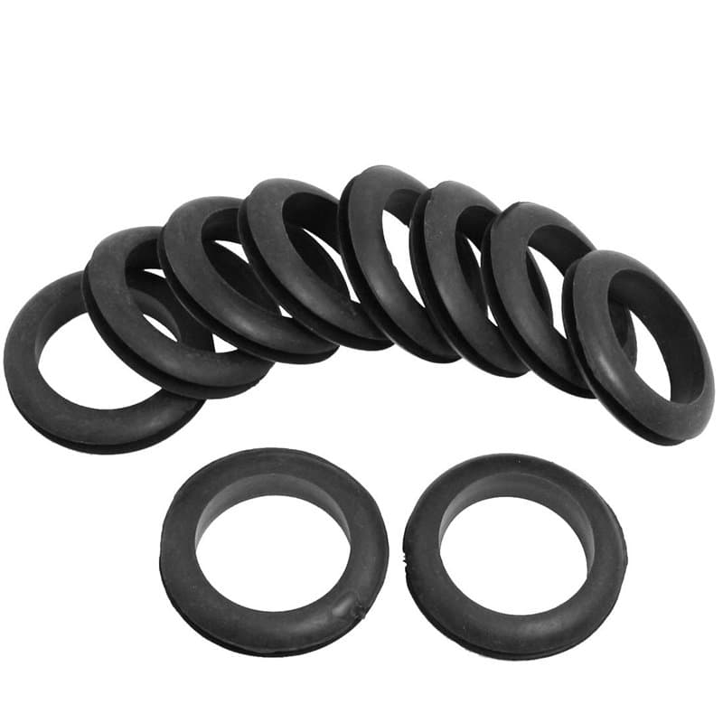 sourcingmap 10pcs Passe Fils Œillet en Caoutchou Joint Passe-Câble Bagues Anneaux d'étanchéité Rondelle protection Fil Noir 40 m