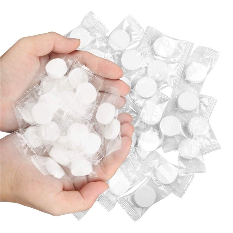 LAITER 200 Pcs Serviettes Compressées Jetable pour Voyage Mini Serviette Comprimée Portable pour Lavege Visage Démaquillage Peti