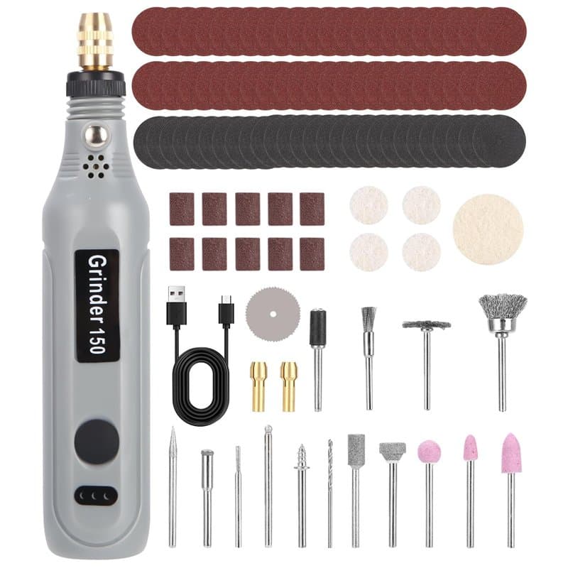 3.7V Outils Rotatif sans fil Multifonction, Mini Perceuse sans fil Avec 105 Accessoires,Outil Rotatif 3 Vitesse 5000-15000 rpm/m