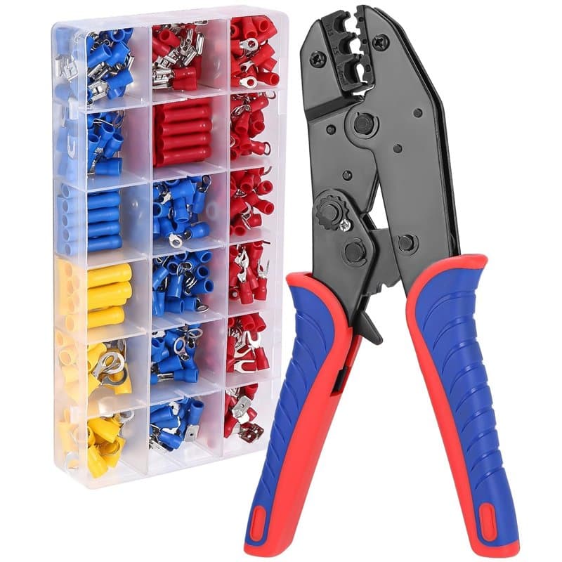 pince a sertir cosse electrique Kit Pinces D'outils de Sertissage 0,5-6mm²/22-10 AWG pince a sertir electrique avec 400 Connecte