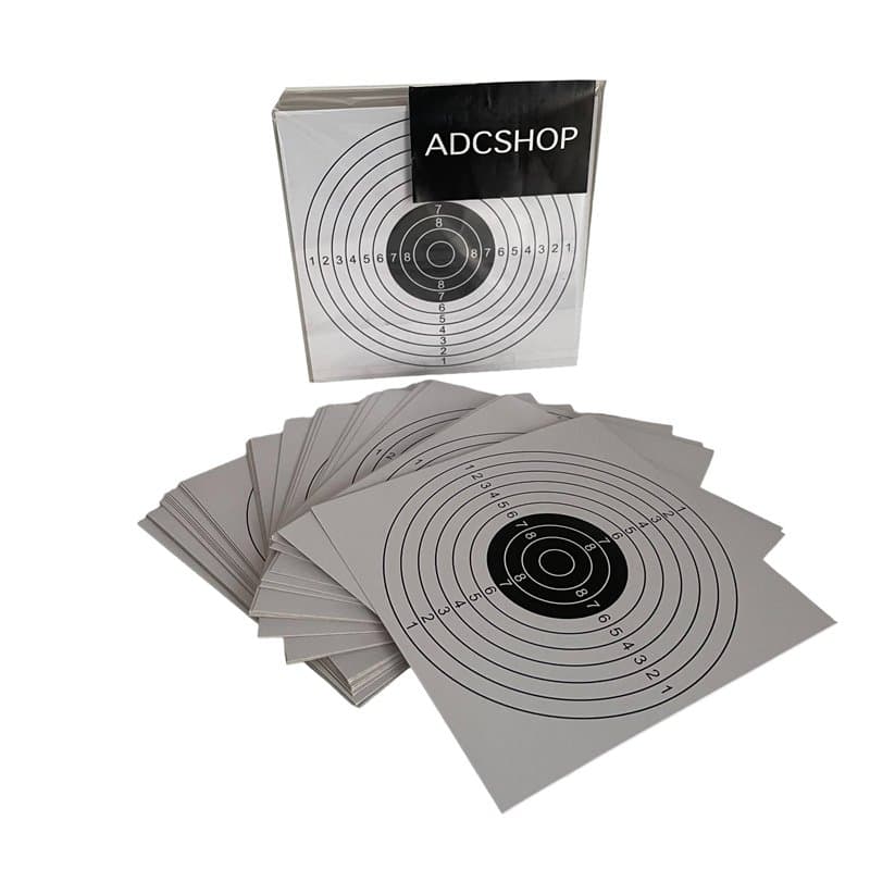 ADCHOP Cibles 14 x 14 cm Lot de 100 pièces en Carton de 6 g pour tir au Blanc : Airsoft, Air comprimé, Perdigon Balin. Normes po