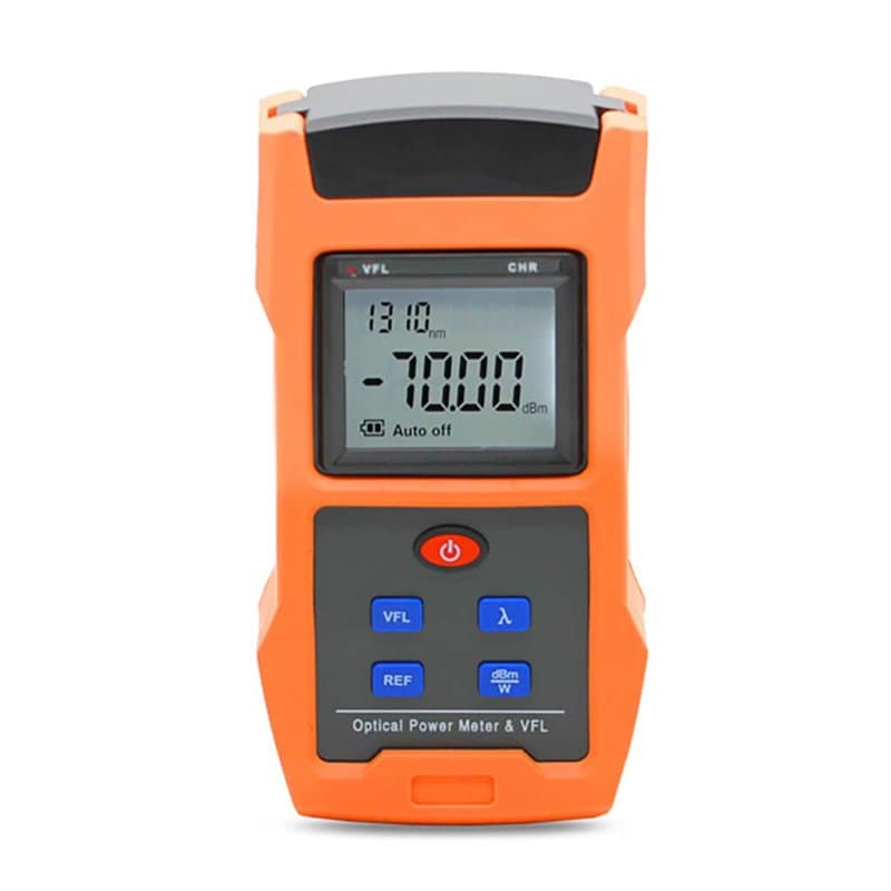 QIIRUN 2 en 1 Testeur de fibre optique alimenté par batterie rechargeable Compteur de puissance optique -70~+10dBm avec localisa