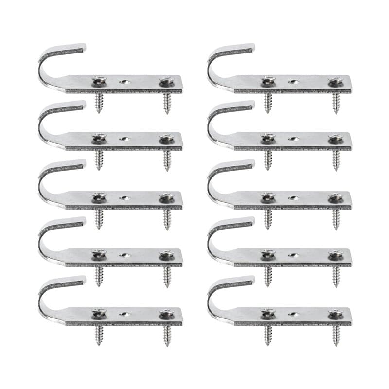 Crochet + 2 Vis | pour Fixation bâche Couverture Piscine Hors Sol Bois| INOX | Lot de 10 pièces - POOLCO