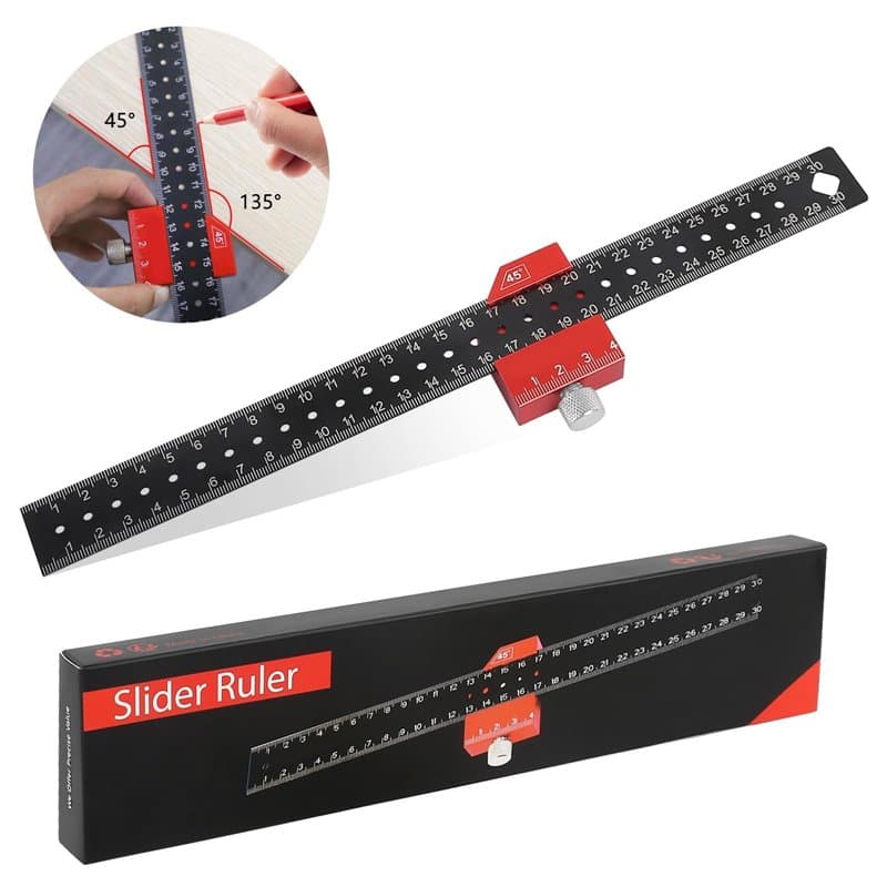 Kit d'équerre combinée, jauge de traçage 300 mm, outil de traçage de 45 °, 90 °, règle de butée pour marquage en métal avec buté