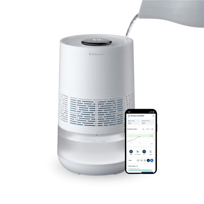 Blueair Premium Smart Humidificateur d'air: Réservoir de 3.5L Résistant au Lave-Vaisselle pour les Grandes Pièces, Sommeil avec