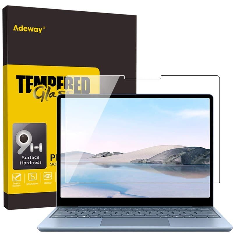 Adeway Protection d'Écran en Verre Trempé pour Microsoft Surface Laptop Go 3/2/1 12.4 inch (2023Release), Dureté 9H, Anti Rayure
