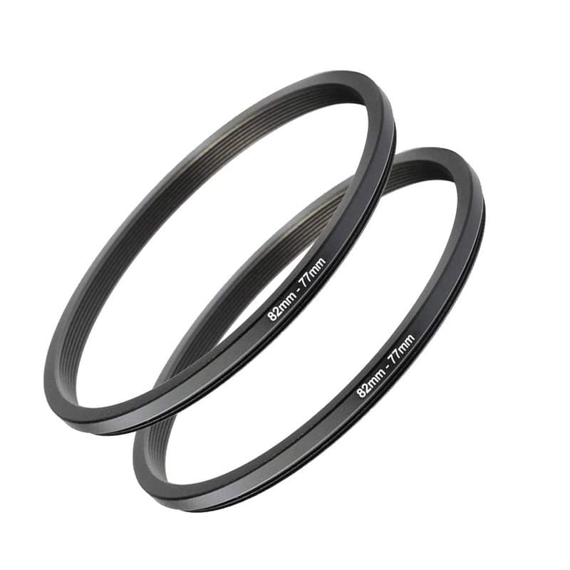 Fanzr Lot de 2 bagues d'adaptation pour filtre d'appareil photo 82 mm à 77 mm Aluminium de qualité supérieure