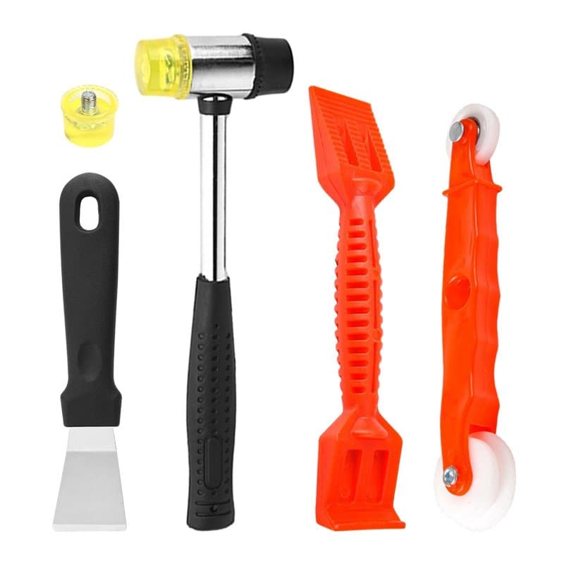 Modonghua Kit d'outils de vitrage de fenêtre, 4 outils de vitrage robustes, marteau multifonction double face en acier, rouleau