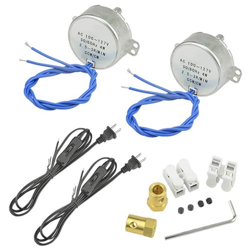 WMYCONGCONG Lot de 2 moteurs synchrone de tourne-disque 50/60 Hz CA 100~127 V 2,5-3 RPM/min CCW/CW 4 W avec connecteur de coupla
