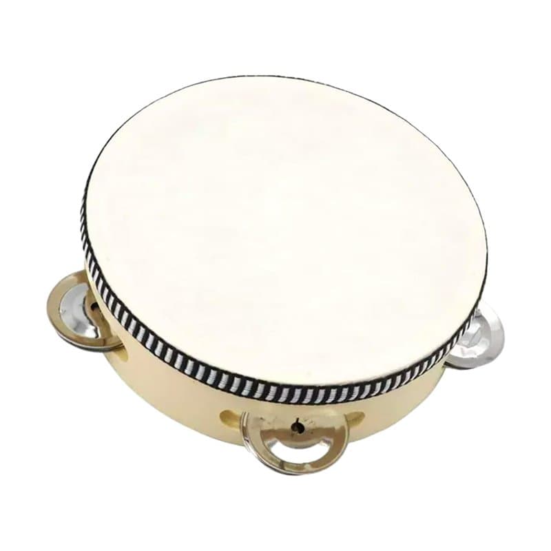 Tambourin pour enfants 1 pièce, tambourin portable, tambourin à rangée unique, tambourin à percussion, tambourin en bois pour en
