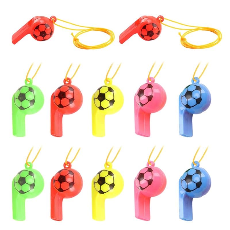 NyxSeat Lot de 12 sifflets de football, en plastique, jouets pour enfants, sifflets de sport, sifflets de football, entraînement