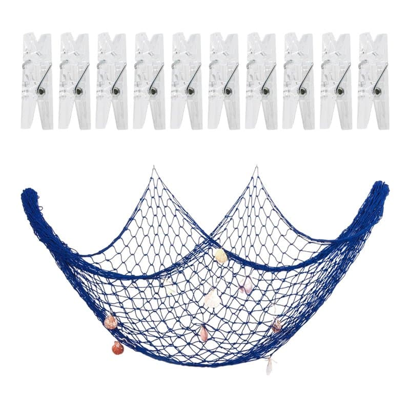 OAOSDH 1 Ensemble De Filets De Pêche À La Coquille Et des Clips Photo De 10 Pièces, des Décorations Créatives De La Maison, des