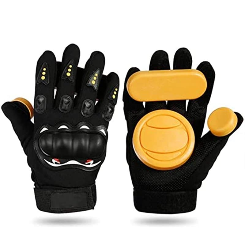 POFET Gants de skateboard, gants de descente, gants de glisse, pierre de feu, étincelles, longboard, équipement de protection, g