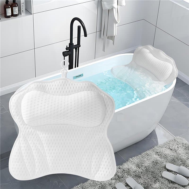 Coussin Baignoire, Coussin de Baignoire,Coussin Baignoire Adulte avec technologie 4D air mesh et avec 6 ventouses antidérapantes