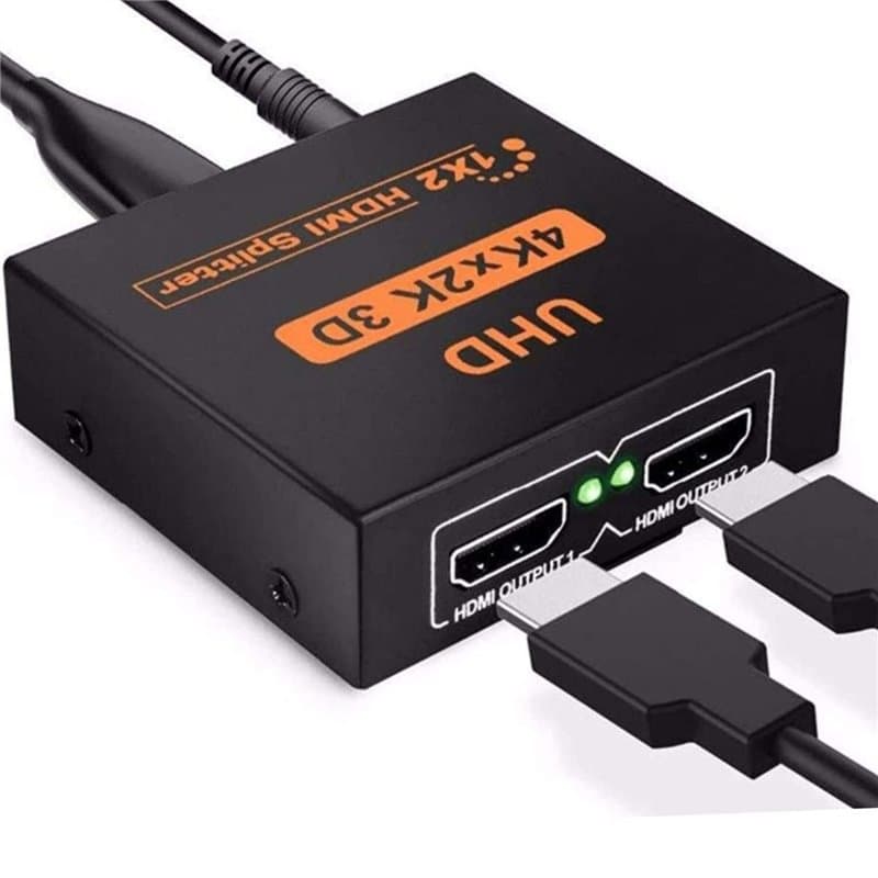 Splitter HDMI, Répartiteur HDMI 1 en 2 Sorties, 4K 3D 1080P Câble Adaptateur de Distributeur HDMI 1 à 2 Voies pour PS4, Xbox, LE
