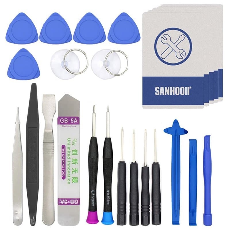 Kit d'outils de réparation de téléphone portable 25 en 1 avec levier et tournevis pour Samsung Xiaomi Redmi Huawei Mate Honor On