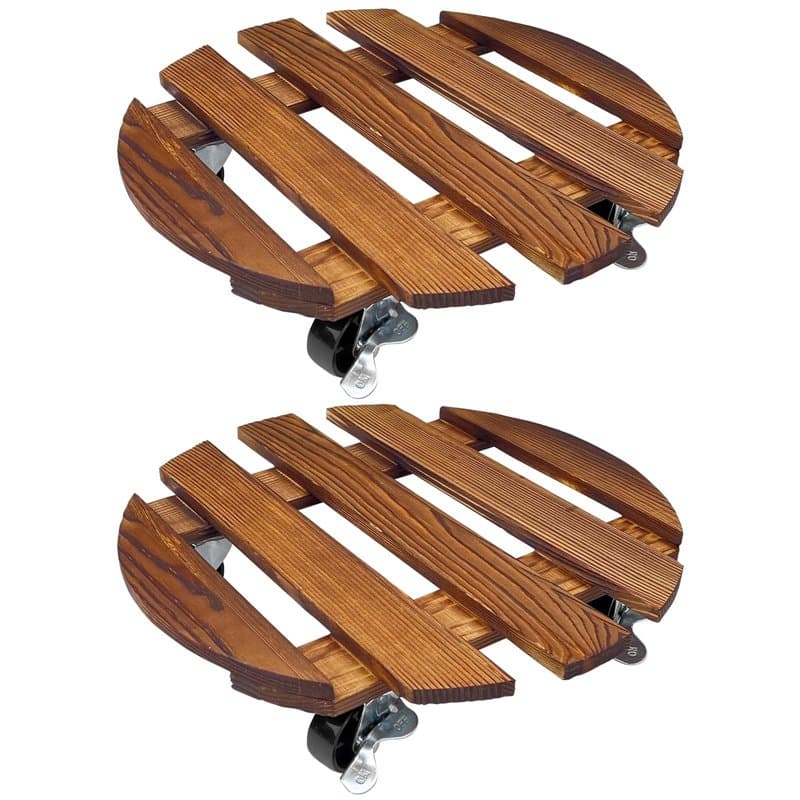 Lixiluxia Porte Plante a roulettes, Supports de Pots de Fleurs à roulettes, Support Plante Exterieur, Plateau Roulette Plante, S