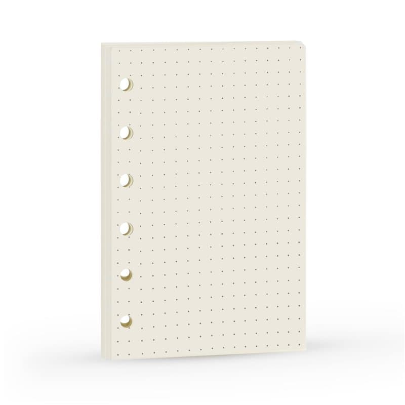 Recharge A7 pour agenda Filofax, 11 styles au choix, 6 trous/100 g/m², 12 x 8 cm, Harphia Dot Matrix