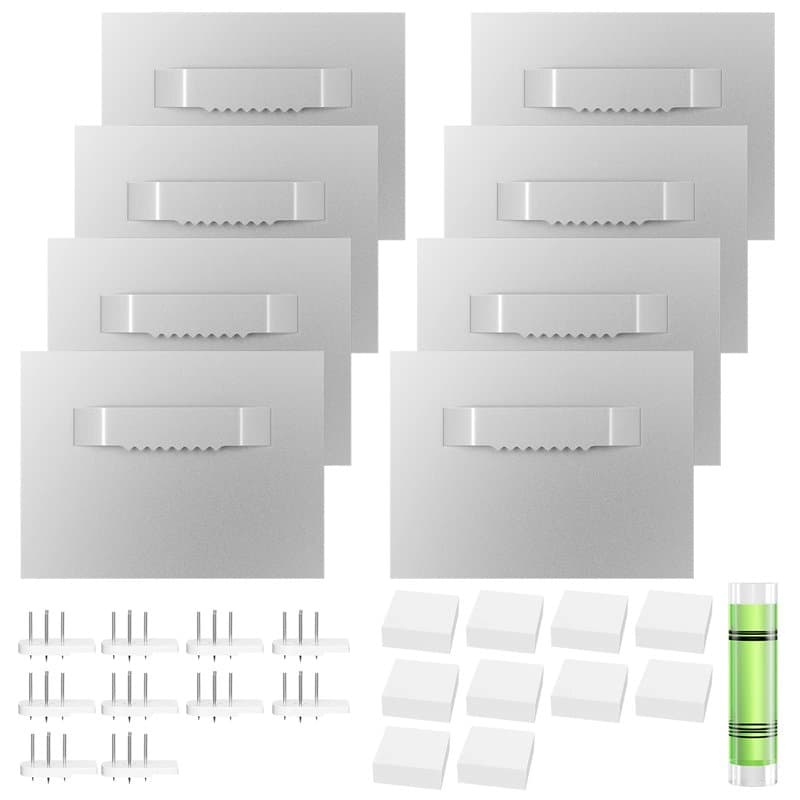 Fousenuk Lot de 8 Supports de Fixation pour Photos et Miroirs, Crochets Autocollants, Accroche Miroir Sans Perçage, Accroche Tab