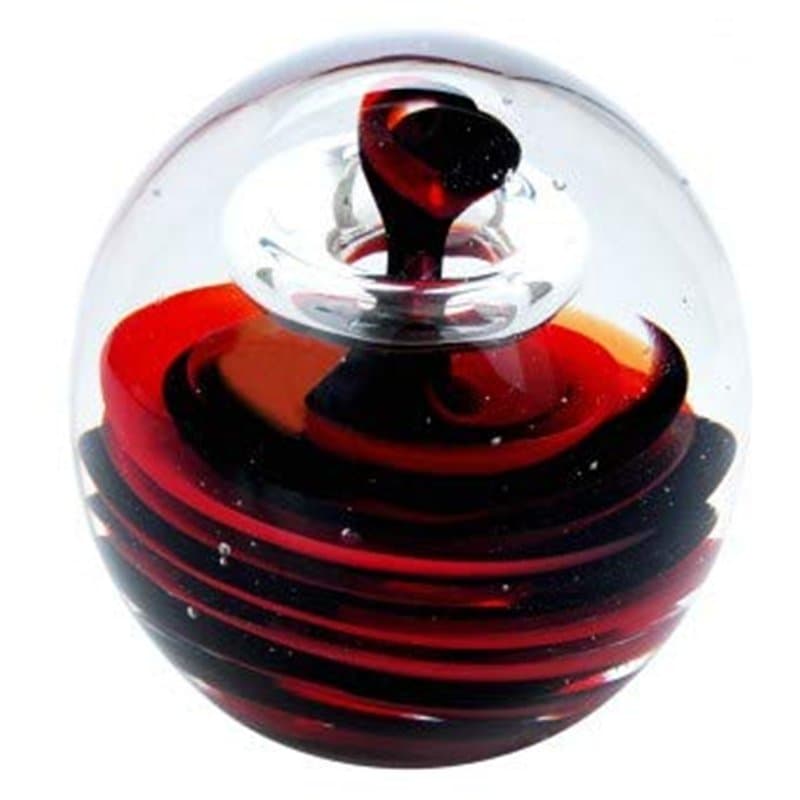 my-gschenk Presse-Papier Boule de rêve Grand modèle : Motif Spirale en Rouge et Noir